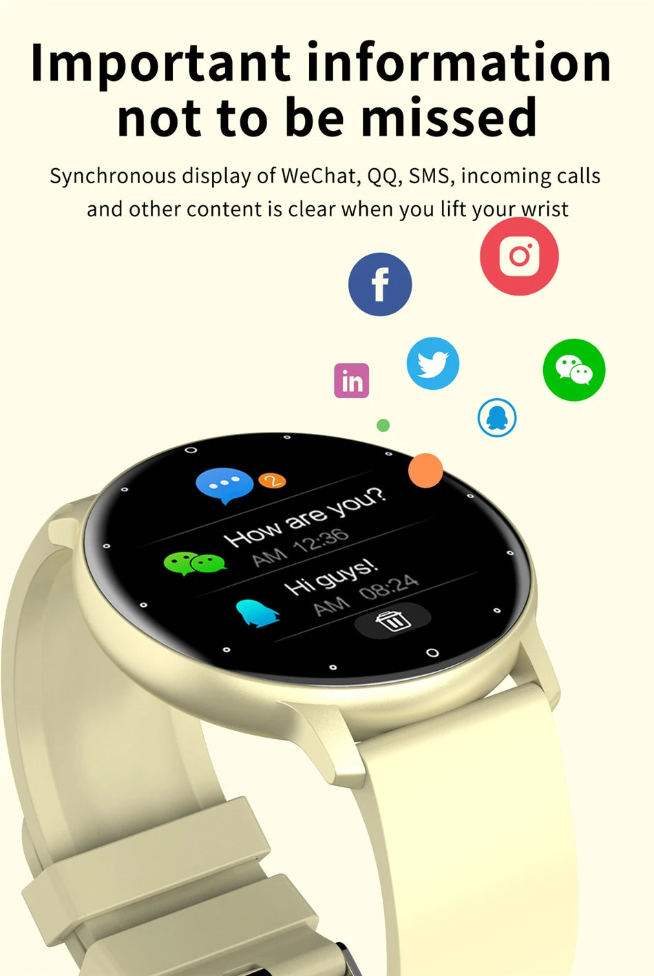 Smart watch Ladies Full touch Screen