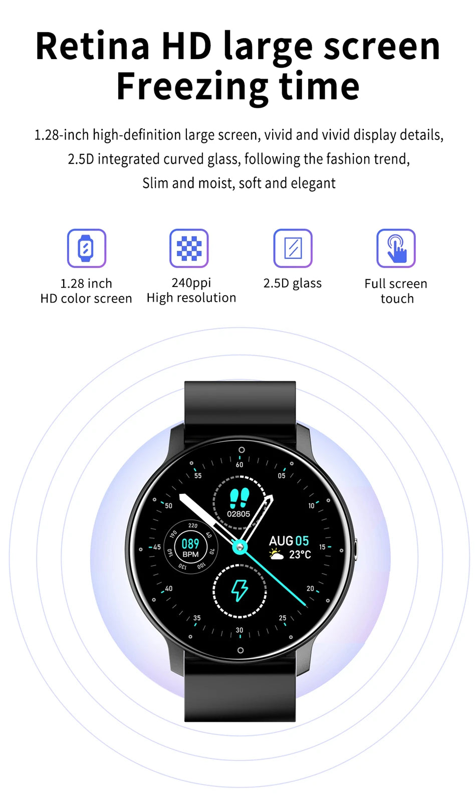 Smart watch Ladies Full touch Screen