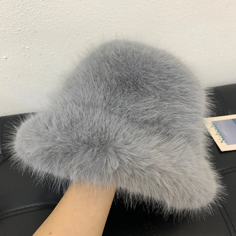 Luxury Faux Fur Bucket Hat
