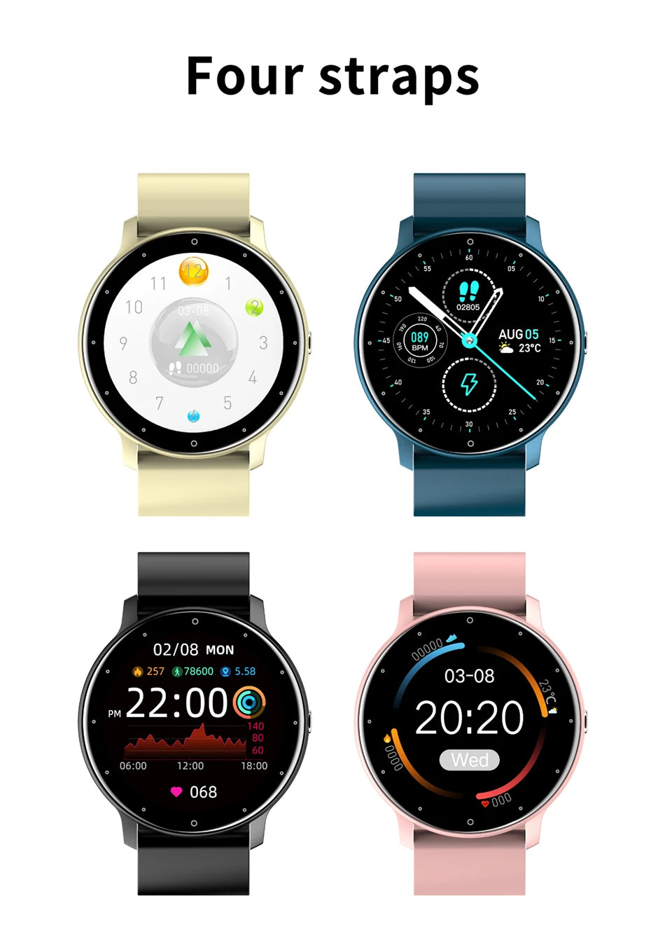 Smart watch Ladies Full touch Screen