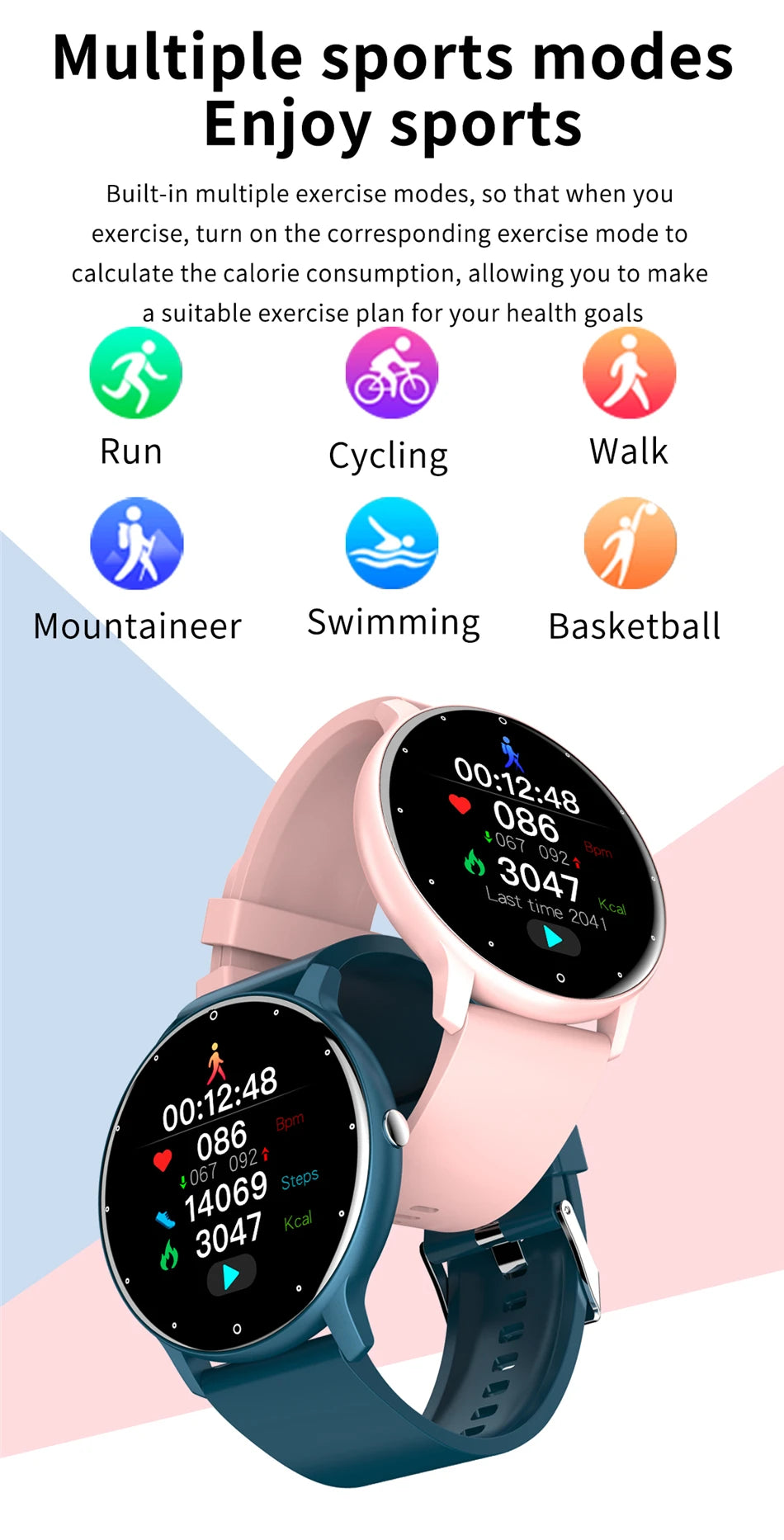 Smart watch Ladies Full touch Screen