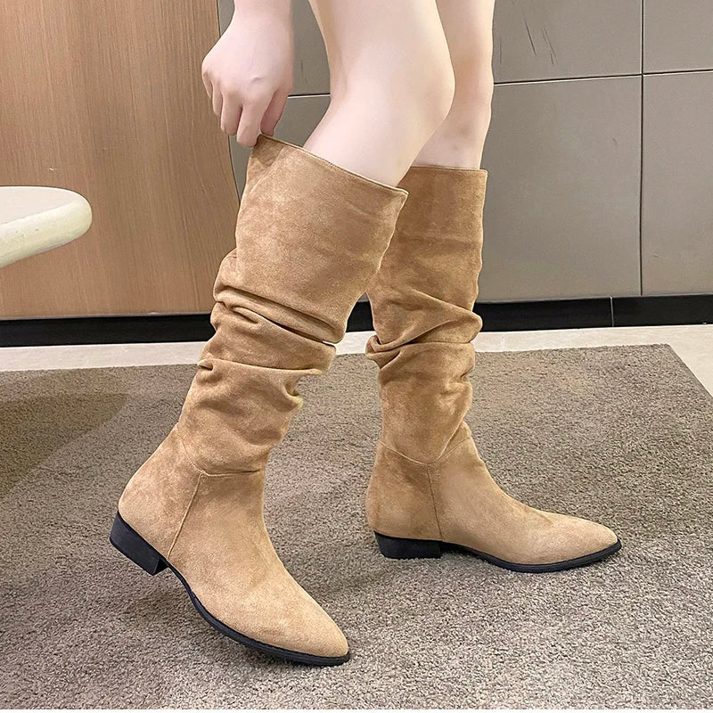 Vintage Women Knee High Boots Fashion
