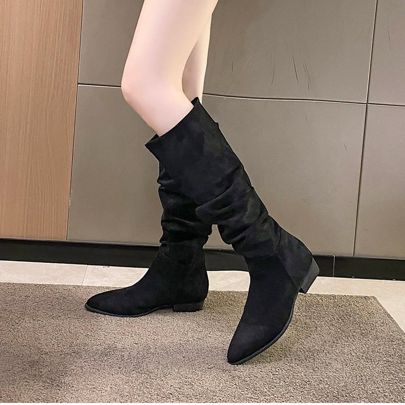 Vintage Women Knee High Boots Fashion