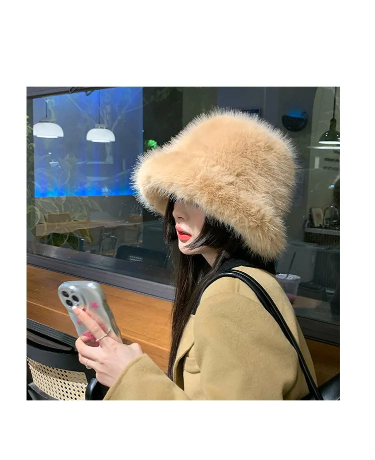Luxury Faux Fur Bucket Hat