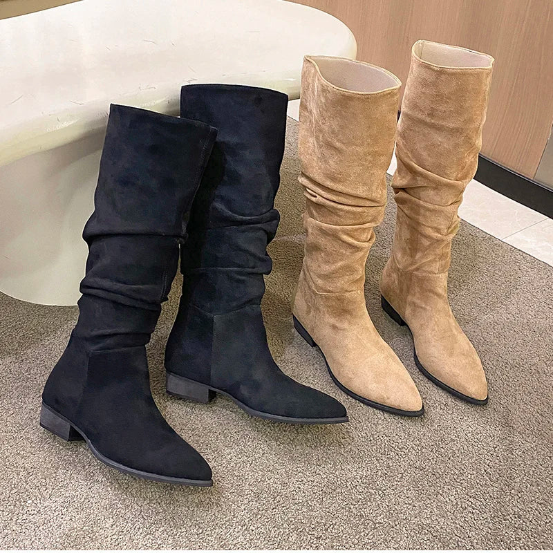Vintage Women Knee High Boots Fashion