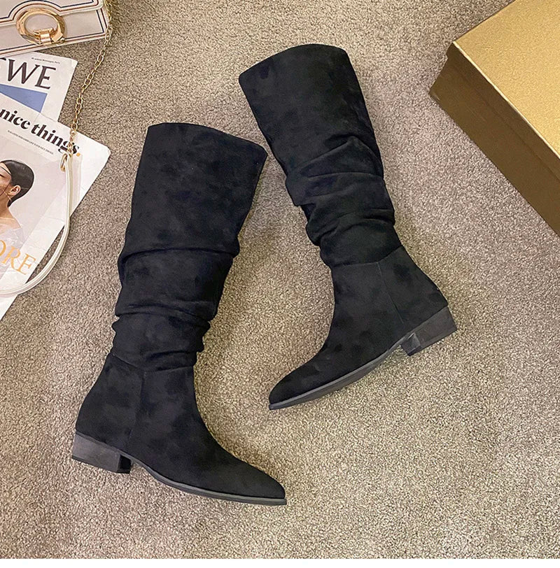 Vintage Women Knee High Boots Fashion