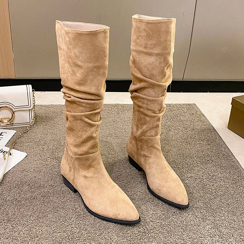 Vintage Women Knee High Boots Fashion