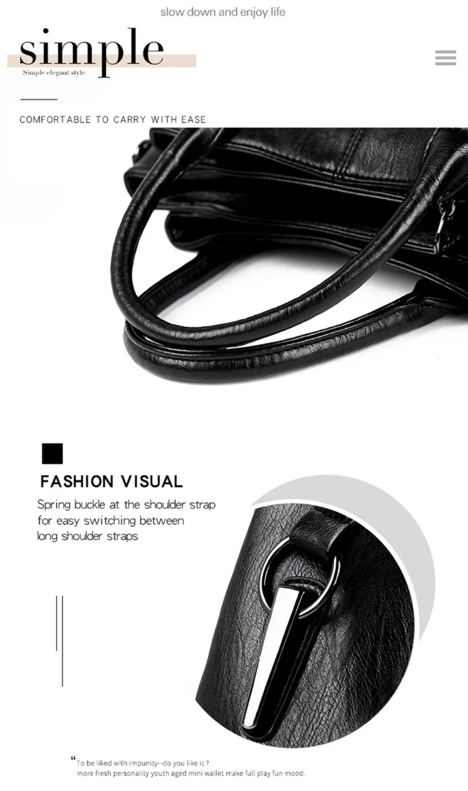 Lorvue Microfiber Synthetic Leather Bag