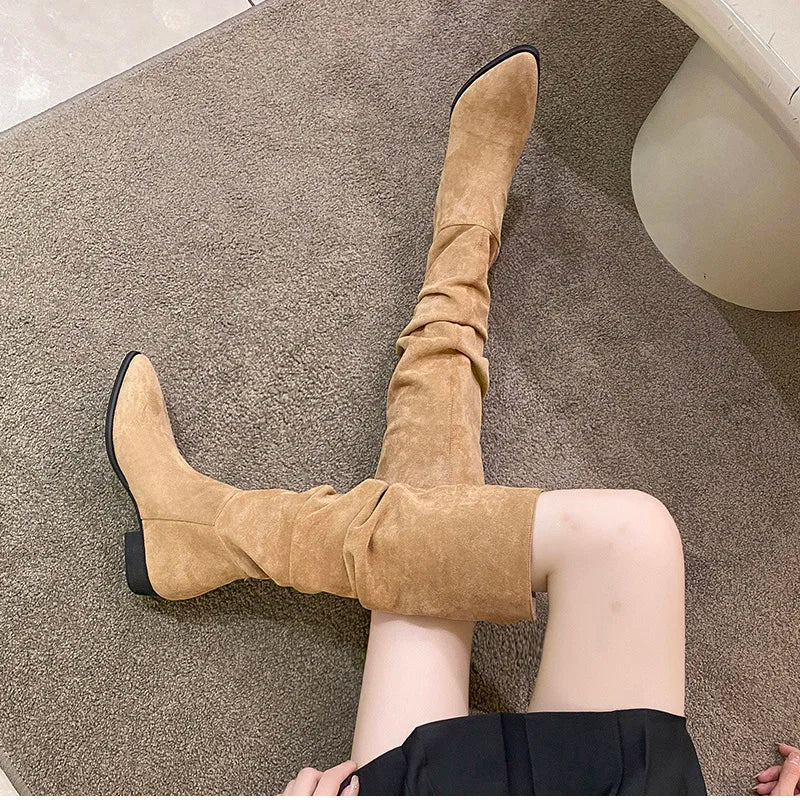 Vintage Women Knee High Boots Fashion