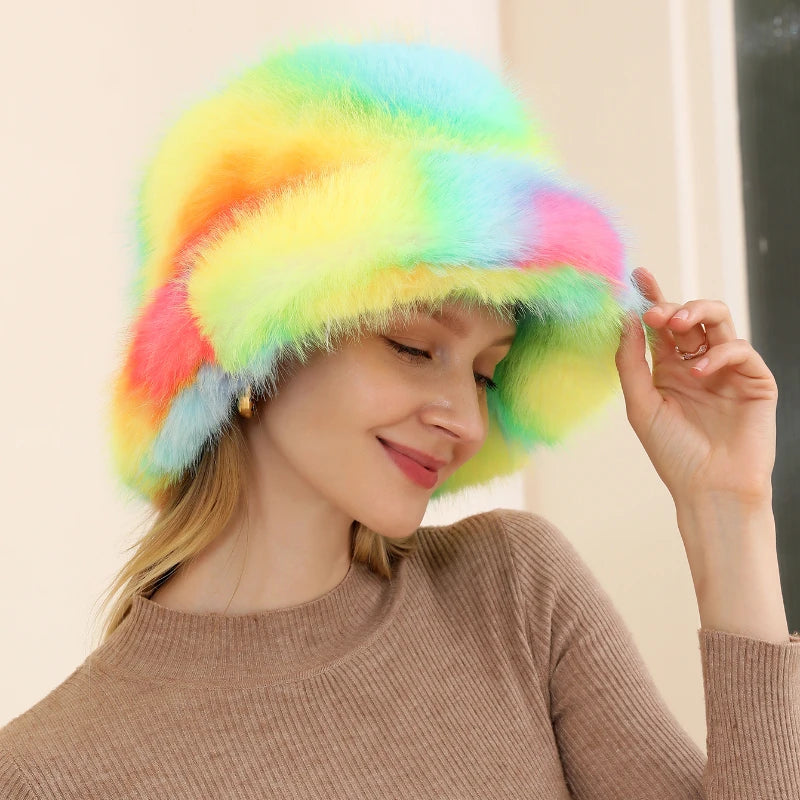 Luxury Faux Fur Bucket Hat