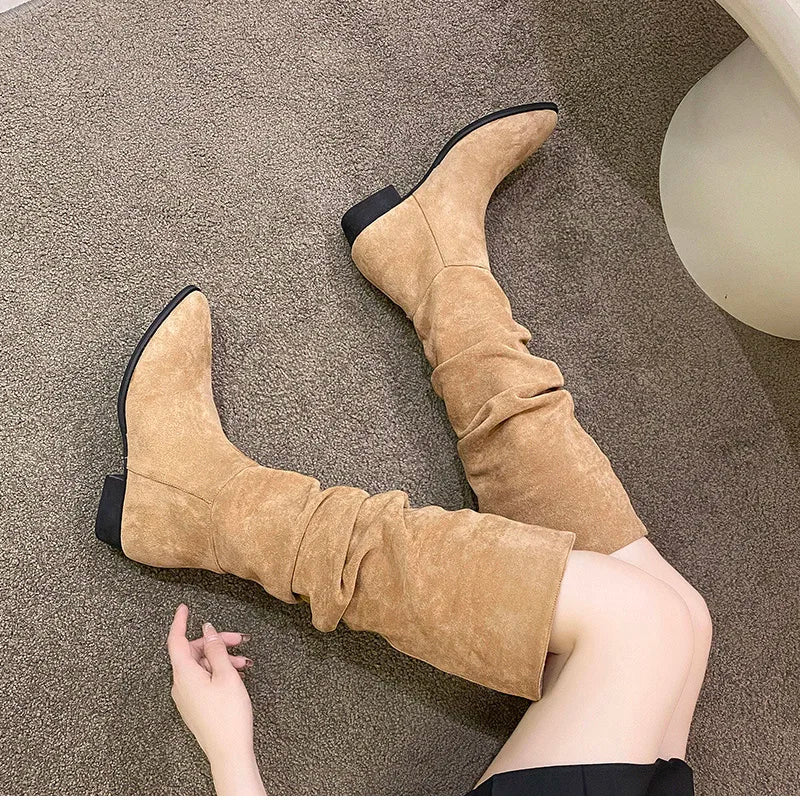 Vintage Women Knee High Boots Fashion