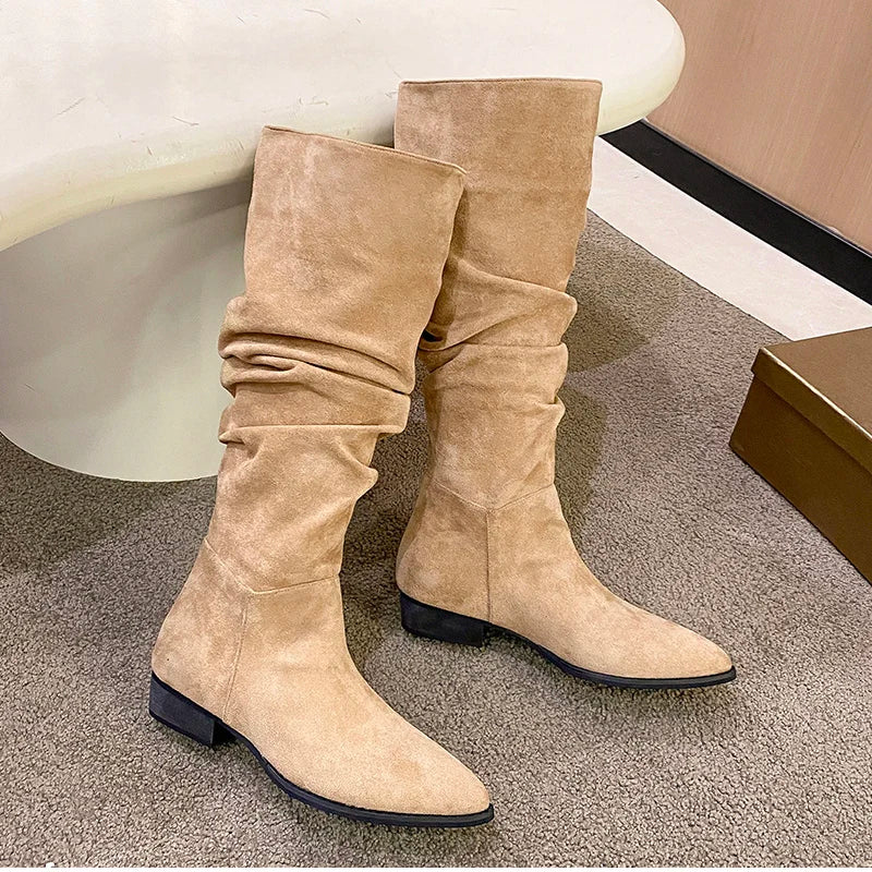 Vintage Women Knee High Boots Fashion