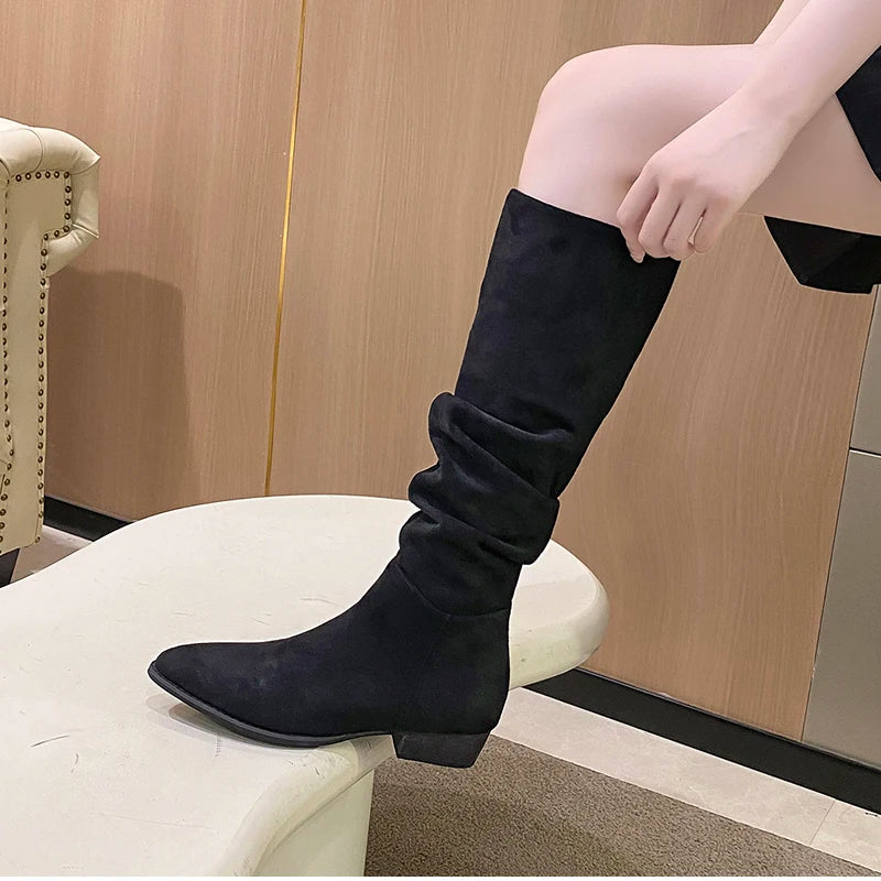 Vintage Women Knee High Boots Fashion