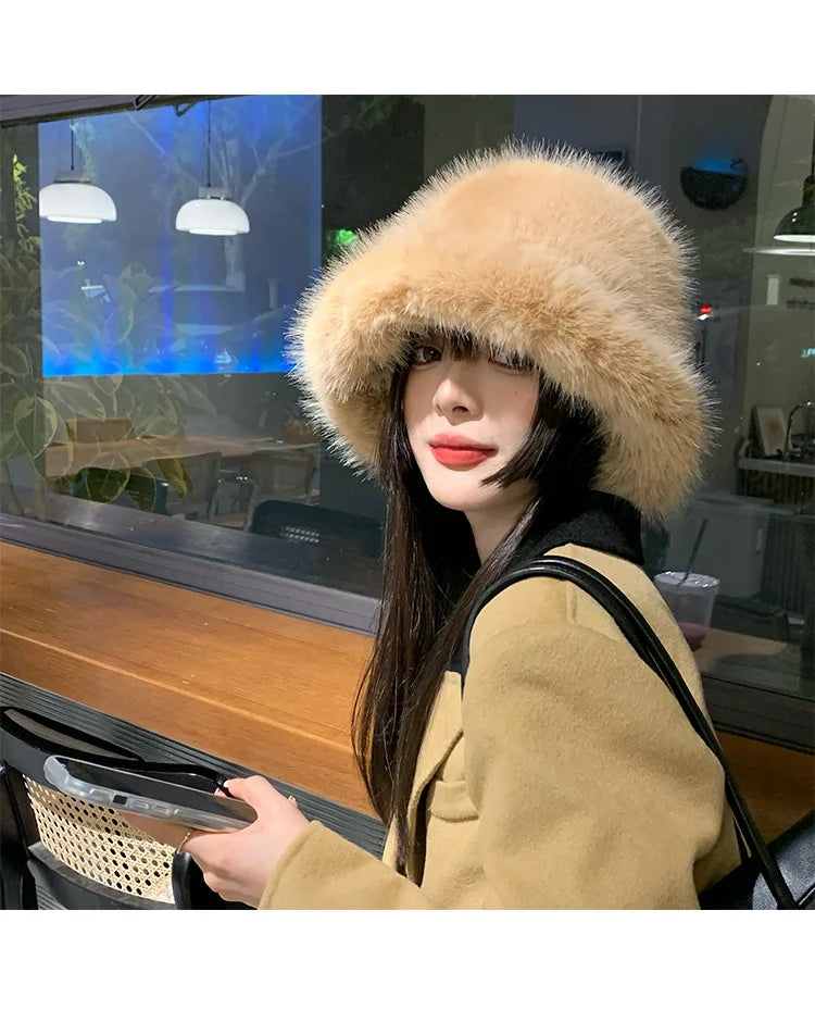 Luxury Faux Fur Bucket Hat