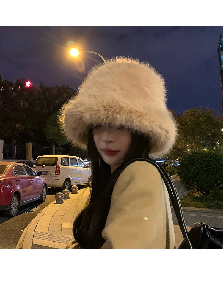 Luxury Faux Fur Bucket Hat