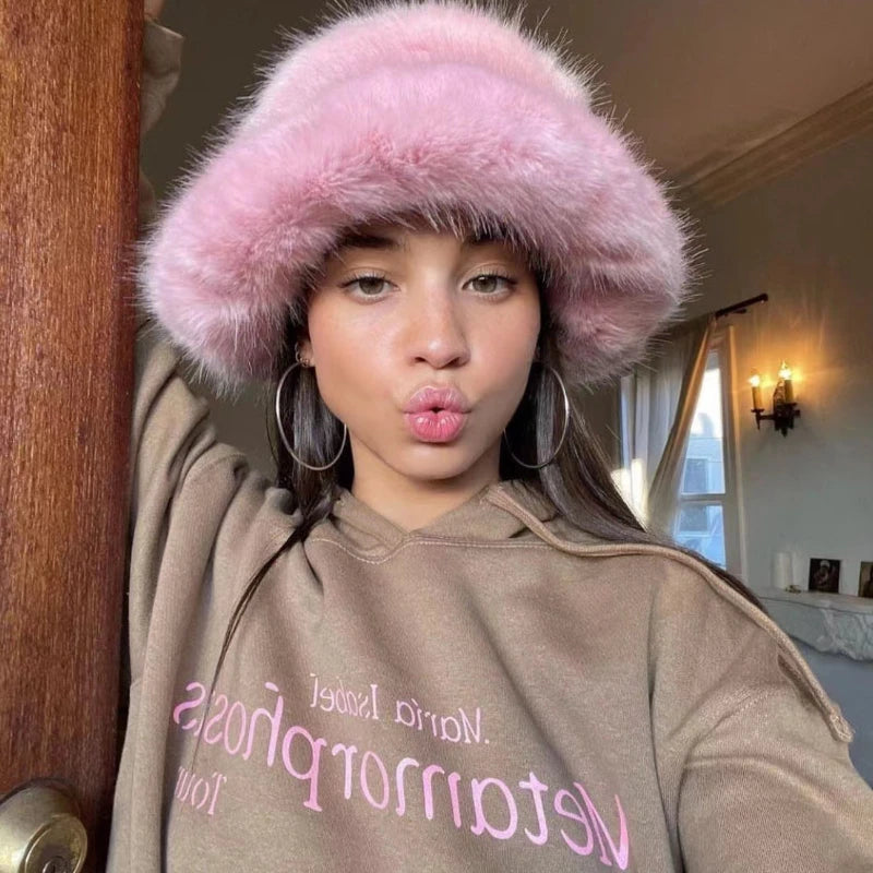 Luxury Faux Fur Bucket Hat