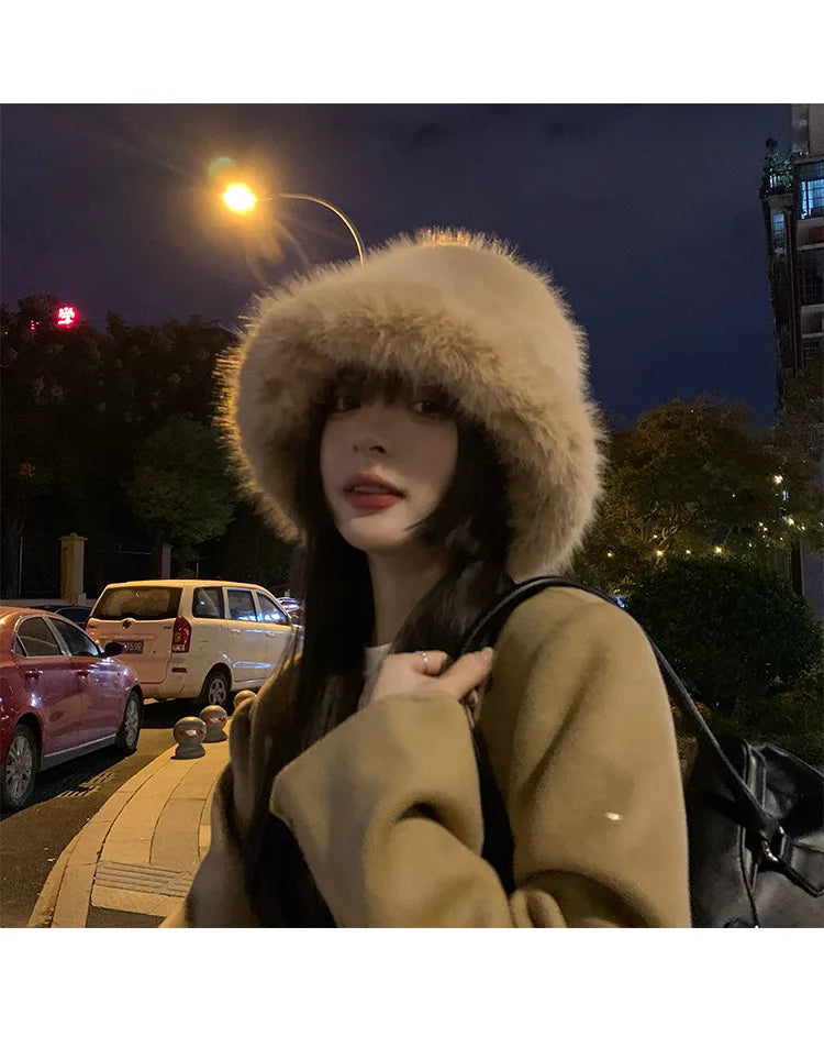 Luxury Faux Fur Bucket Hat