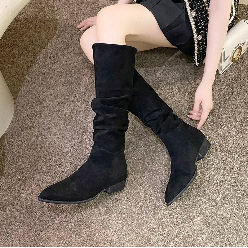 Vintage Women Knee High Boots Fashion